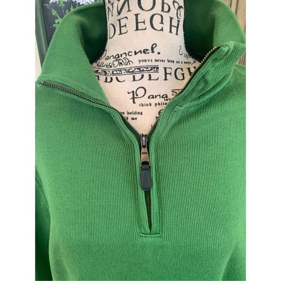 Banana Republic Quarter Zip Banana Kelly Green Elbow Pads Pullover - Picture 6 of 8